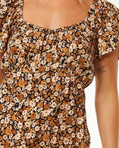 RIP CURL SEA OF DREAMS MINI DRESS - BROWN Dress Rip Curl   